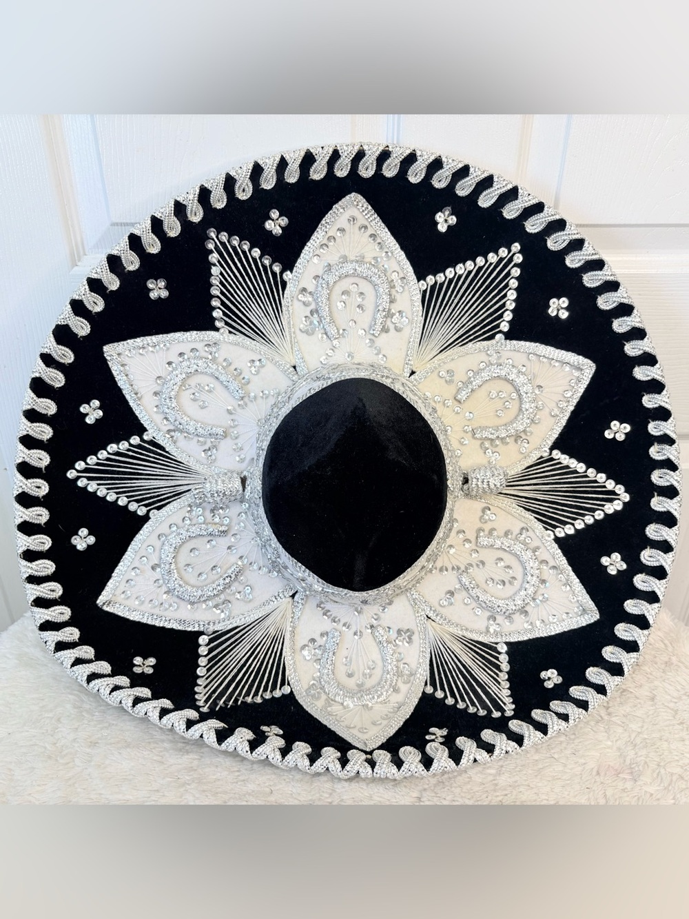 Vintage 90s Salazar Yepez Mexican Sombrero Mariachi Horseshoe Hat Large